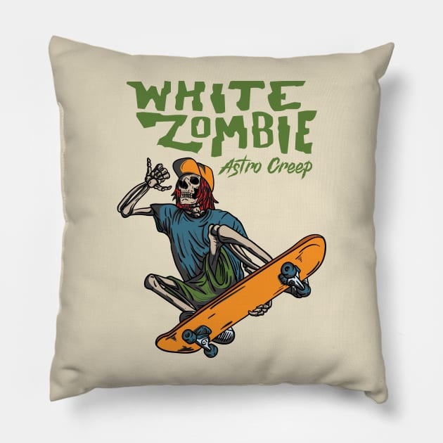 White Zombie Black Sunshine Pillow by NEW ANGGARA