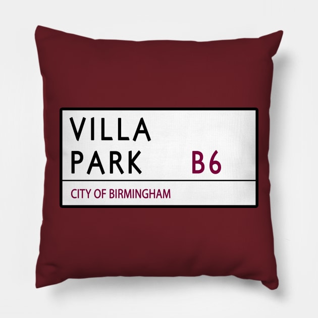 Villa Park Road Sign Pillow by Confusion101