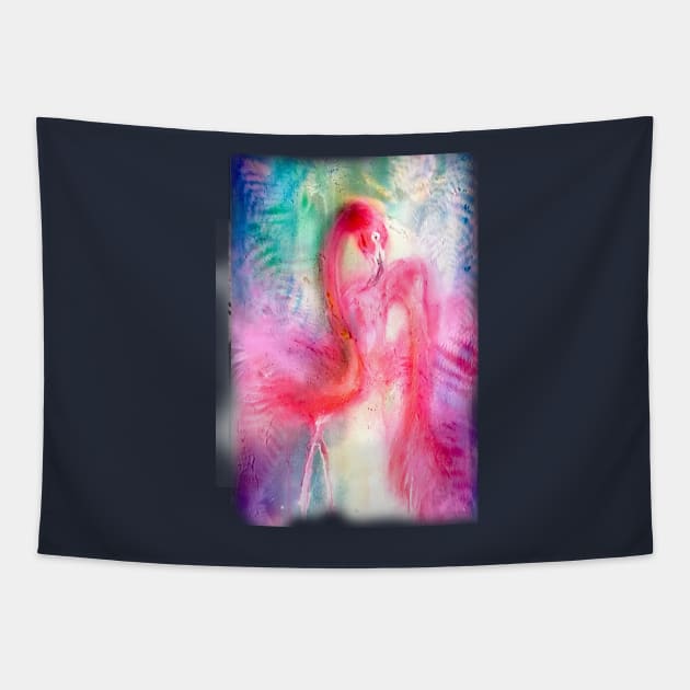 Flamingo Fortress Tapestry by AnnikaPixie