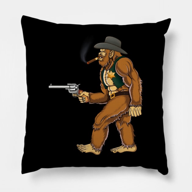 Big foot sherif Pillow by Artardishop