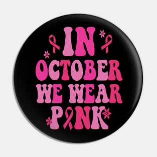 In October We Wear Pink Leopard Breast Cancer Awareness Pin