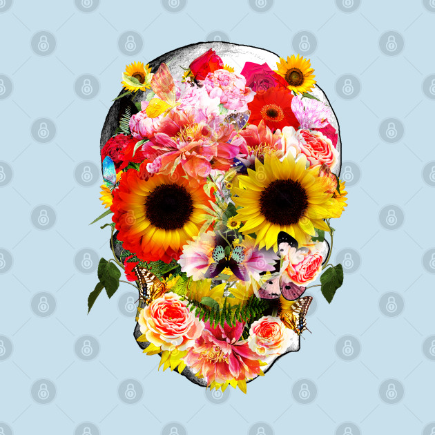 Disover Sage Tribe Skull With sunflowers - Skull Cool Skulls - T-Shirt