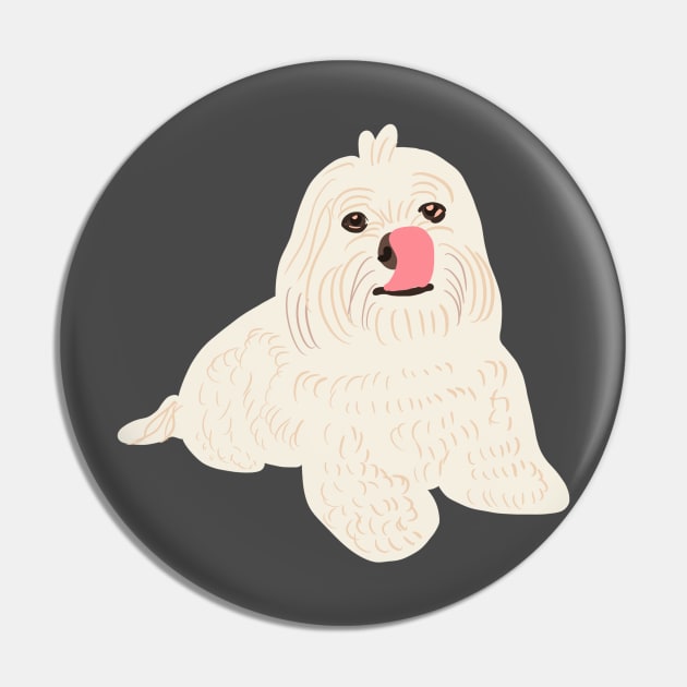 Maltipoo Tongue Out Pin by PatternbyNOK