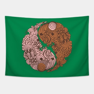 Yin Yang, corals - Green Tapestry