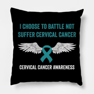 cervical cancer awareness month - teal ribbon awareness - gynecological cancer awareness Pillow