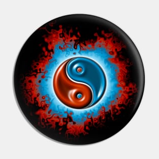 yin yang fire design Pin