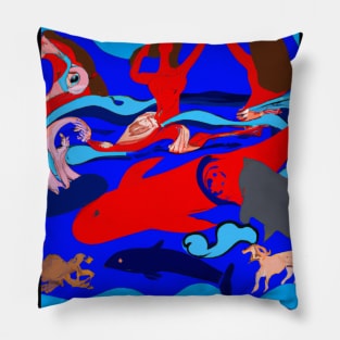 The mermaid for sea lovers and beach lovers who love the animals and oceans Pillow
