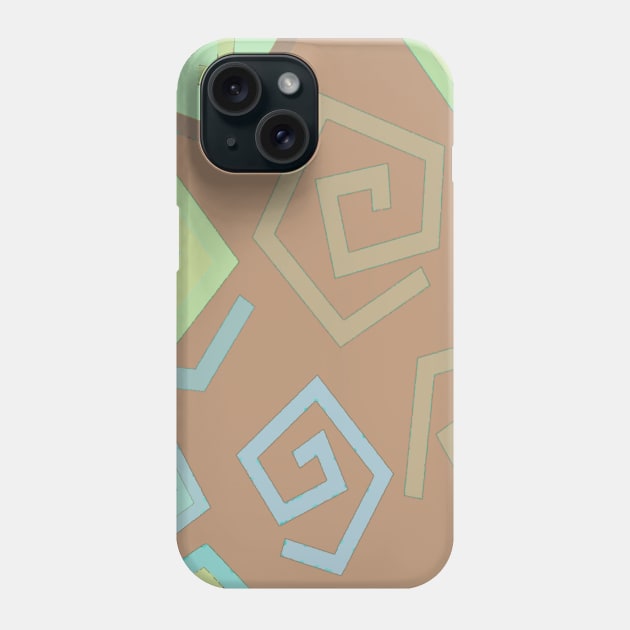 Moroccan Tile Design | Brown, Pistachio and Turquoise Phone Case by Gizi Zuckermann Art