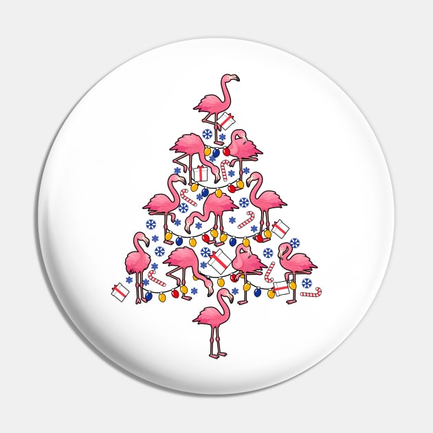 Funny Christmas Men Kids Women Flamingo Ugly Christmas Pin by KsuAnn