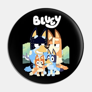 Bluey and Family Happy Pin