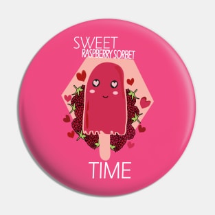 Raspberry sorbet Kawaii Sweet Cute Raspberry Sorbet Pin