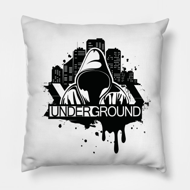 Underground design giftidea Pillow by Maxs