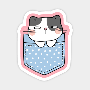 Cute Pocket Kitty V4 Magnet