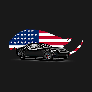 Challenger Hellcat Black USA Print T-Shirt