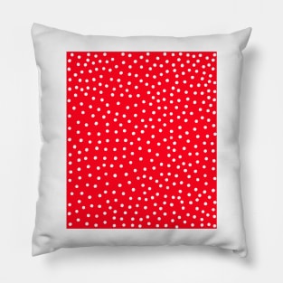 White Polka Dot Spots on Red Pattern Pillow