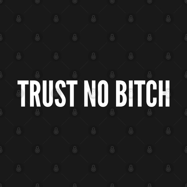 Funny - Trust No Bitch - Funny Joke Statement Humor Slogan Quotes Saying by sillyslogans