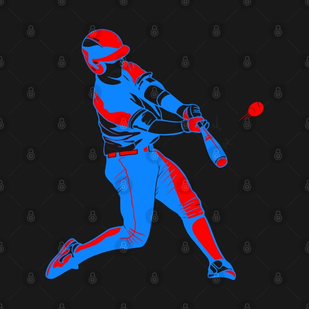 RED WHITE AND BLUE BASEBALL PLAYER by sailorsam1805