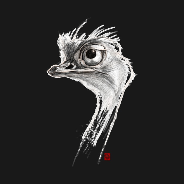 Sketchy Ostrich by Khasis