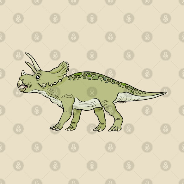 Green triceratops by doodletokki