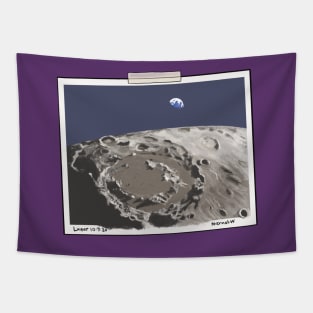 Earthrise From A Lunar Landscape Tapestry