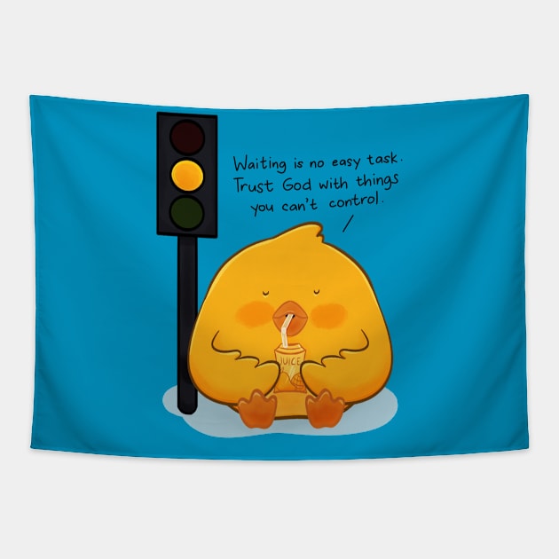 Little Chicken Waiting Tapestry by Sketchbook ni Abi