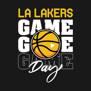 Abstract LA Lakers Gameday Basketball Sport Design T-Shirt