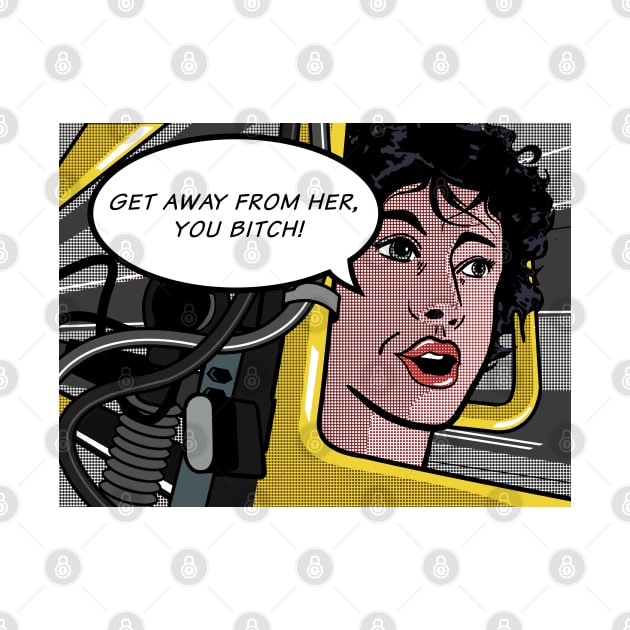 Ellen Ripley in Aliens as Roy Lichtenstein Pop Art by luigi-tarini