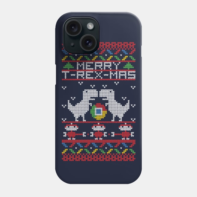 T-Rex-Mas Ugly Christmas Sweater Phone Case by maped