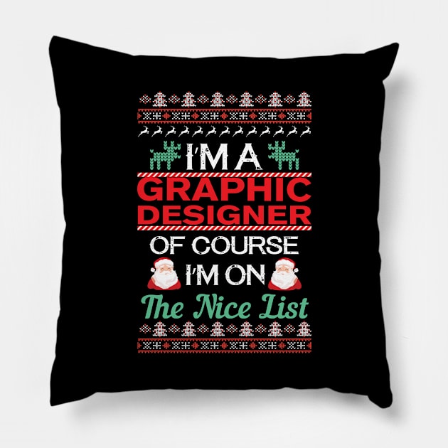 Ugly Christmas Graphic Designer Gifts, Ugly  Graphic Designer Christmas Gifts Pillow by StudioElla