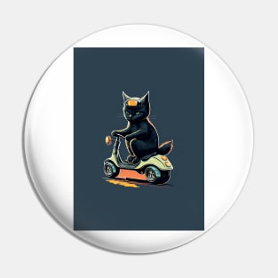 cat riding a scooter Pin