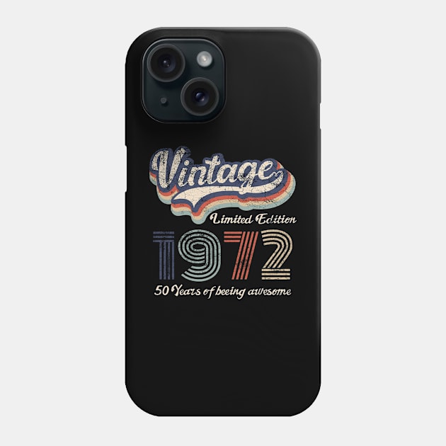 1972 Vintage Birthday Gift Tee Retro Style Phone Case by FNO