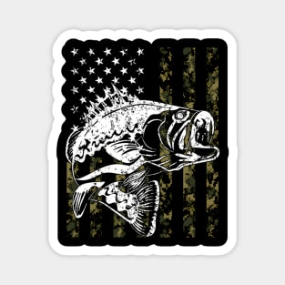 Fishing Camouflage American Flag Fisherman Magnet