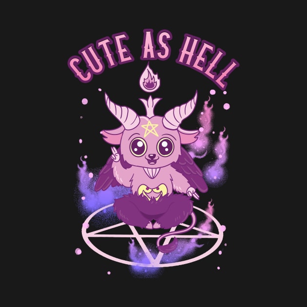 Cute As Hell Anime Kawaii Baphomet Pastel Goth Pun by theperfectpresents