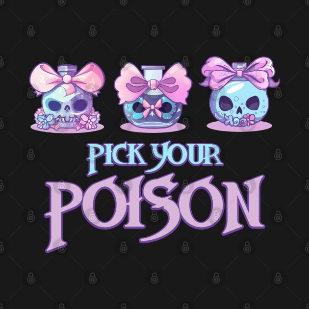 Pick Your Poison Cute Kawaii Witchy Magic Portion Bottles by Irene Koh Studio