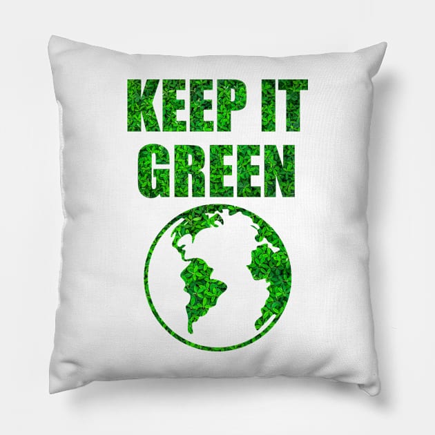 Green Earth! transparent Keep it green Pillow by Upper East Side