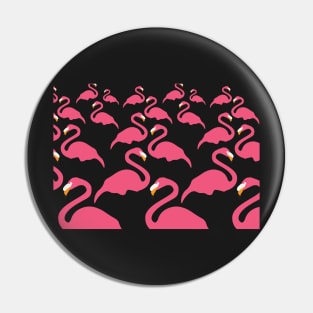 Pink Flamingo Tropical Bird Pattern Pin