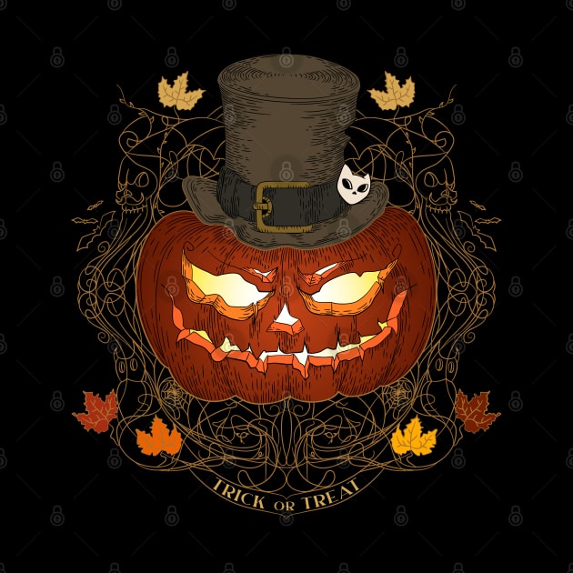 Halloween pumpkin original illustration. Jack o Lantern Trick or treat. by ChrisiMM