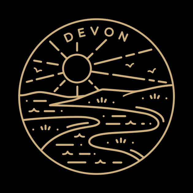 Devon, South England Emblem - Gold by typelab