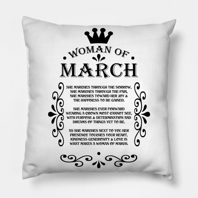 SKILLHAUSE - WOMAN OF MARCH Pillow by DodgertonSkillhause