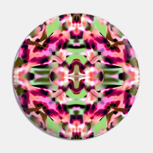 Pink and Green Trippy Kaleidoscope Design Pin