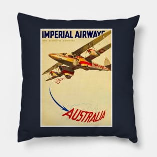 Imperial Airways : Travel from England to Australia Advertising Print Pillow