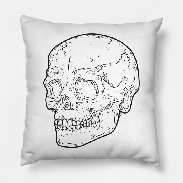 Skull and cross design Pillow by Juliet & Gin