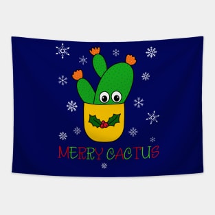 Merry Cactus - Opuntia Microdasys Cactus In Christmas Holly Pot Tapestry