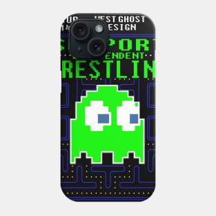 support indy wrestling pacman ghost 8bit Phone Case