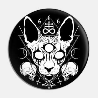 Black metal sphynx Pin