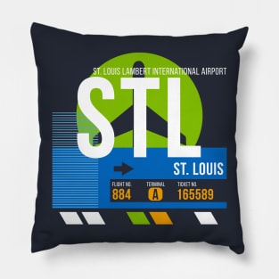 St. Louis (STL) Airport // Retro Sunset Baggage Tag Pillow