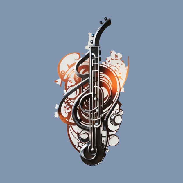 music jazz piano saxophone art trombone guitar by hm_shop