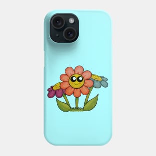 Cute Happy Flowers - A Red, Purple and Blue Flower Phone Case