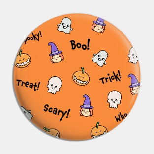 Cute Orange Halloween Pattern Kawaii Pin