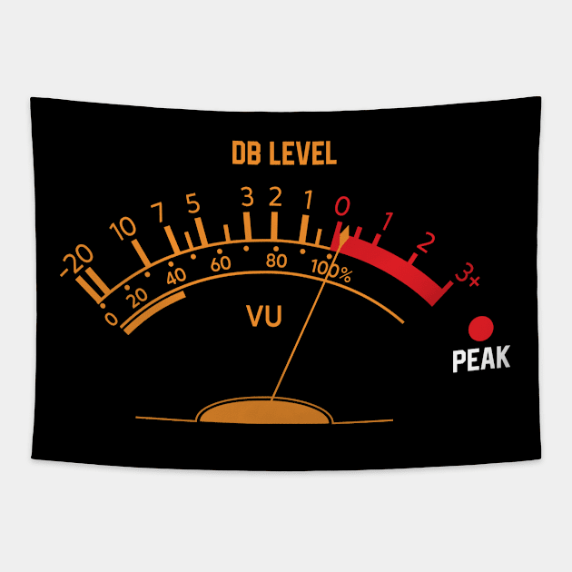 Volume VU Meter Vintage Audio Engineer Recording Studio Gear Head Tapestry by RiseInspired